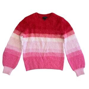 Banana Republic Sweater Womens XS Rainbow Ombre Stripe Alpaca Blend Red Pink